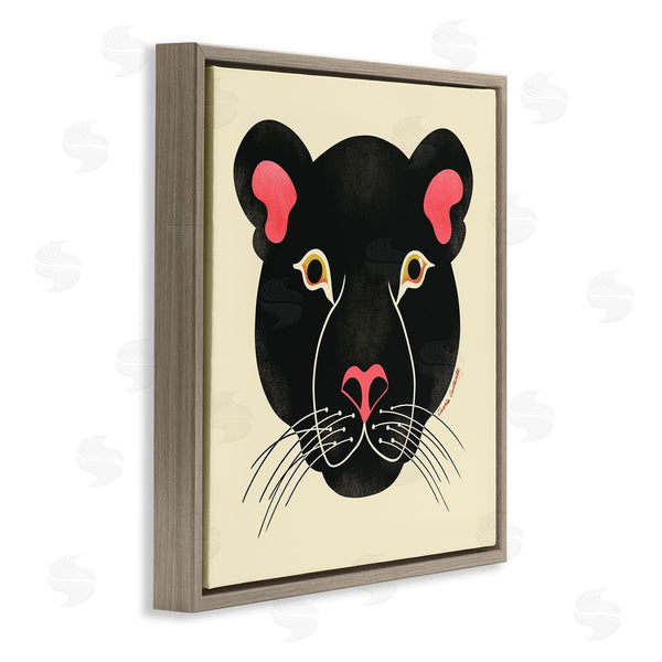 Stupell Industries Carrie Cantwell | Minimal Wild Panther Face