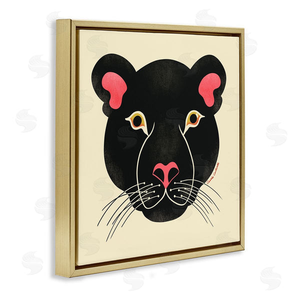 Stupell Industries Carrie Cantwell | Minimal Wild Panther Face