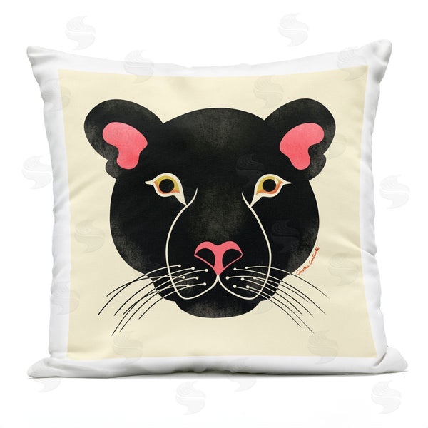 Stupell Industries Carrie Cantwell | Minimal Wild Panther Face Printed Throw Pillow