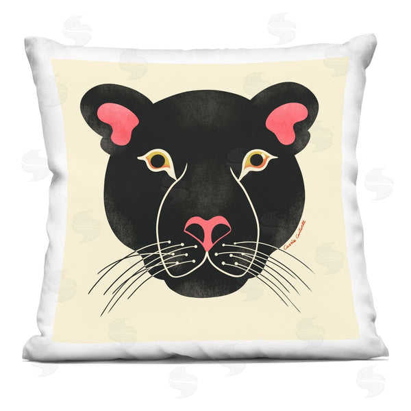 stupell industries Carrie Cantwell | Minimal Wild Panther Face Printed Throw Pillow