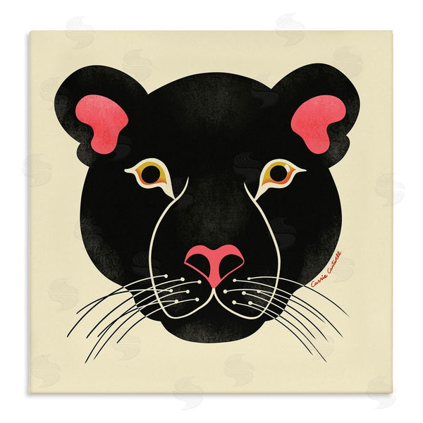 stupell industries Carrie Cantwell | Minimal Wild Panther Face