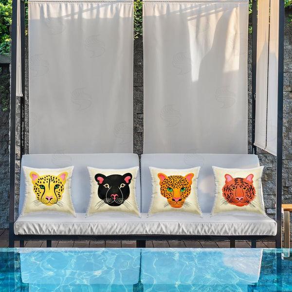 Stupell Industries Carrie Cantwell | Modern Jungle Wildlife Faces Printed Throw Pillow Set