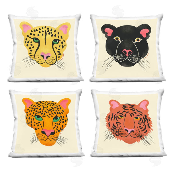 stupell industries Carrie Cantwell | Modern Jungle Wildlife Faces Printed Throw Pillow Set