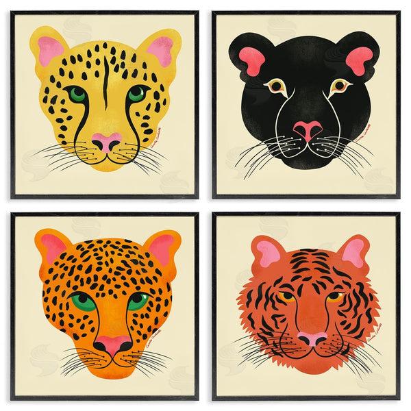 Stupell Industries Carrie Cantwell | Modern Jungle Wildlife Faces Wall Art