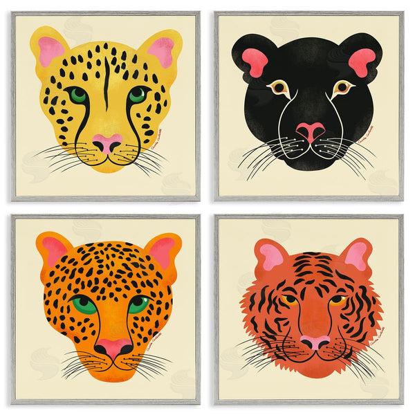 Stupell Industries Carrie Cantwell | Modern Jungle Wildlife Faces Wall Art