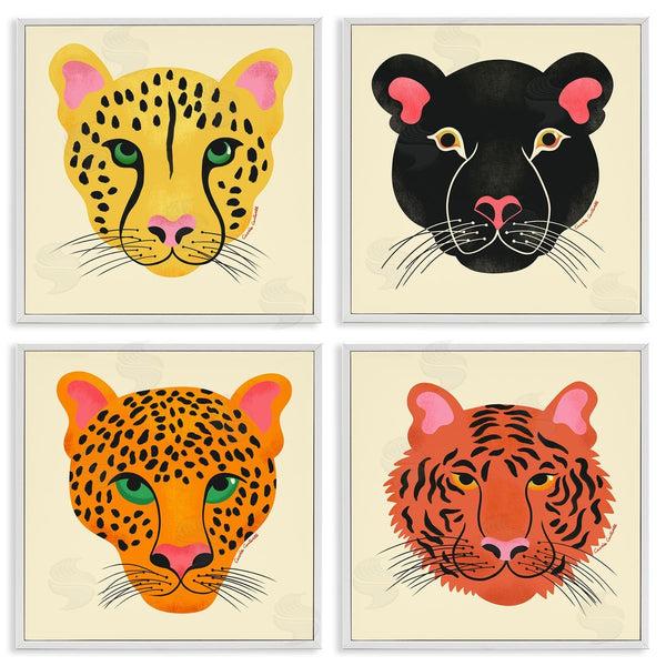Stupell Industries Carrie Cantwell | Modern Jungle Wildlife Faces Wall Art