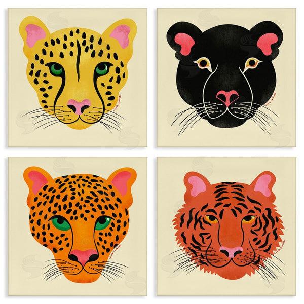 stupell industries Carrie Cantwell | Modern Jungle Wildlife Faces Wall Art