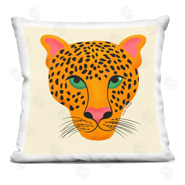 stupell industries Carrie Cantwell | Modern Leopard Wildlife Face Printed Throw Pillow