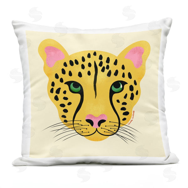 Stupell Industries Carrie Cantwell | Modern Wild Cheetah Face Printed Throw Pillow