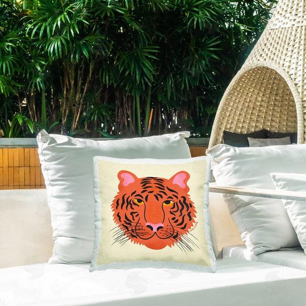 Stupell Industries Carrie Cantwell | Modern Wild Tiger Face Printed Throw Pillow