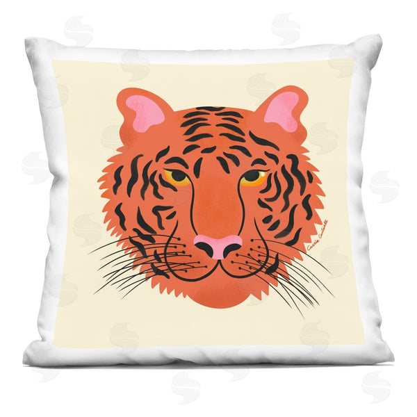 stupell industries Carrie Cantwell | Modern Wild Tiger Face Printed Throw Pillow