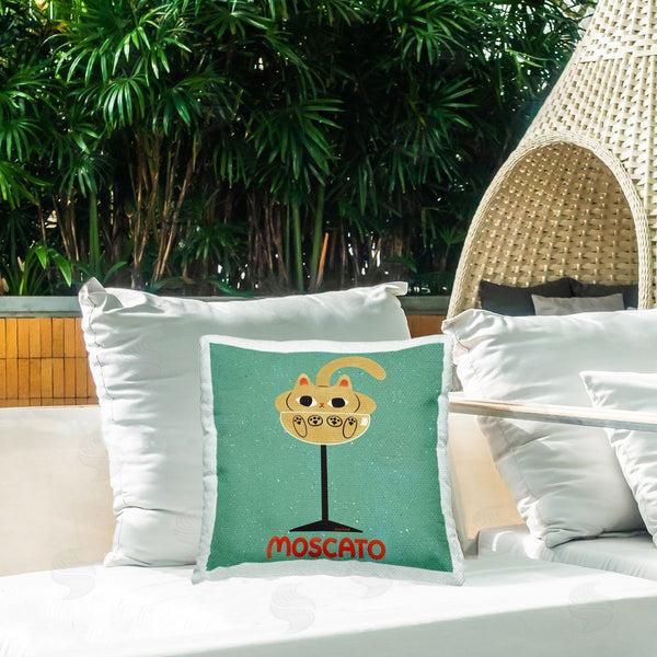 Stupell Industries Carrie Cantwell | Moscato Feline Wine Printed Throw Pillow