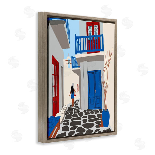 Stupell Industries Carrie Cantwell | Mykonos City Alley Wall Art