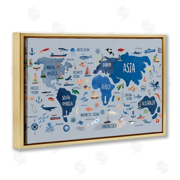 Stupell Industries Carrie Cantwell | Nautical Themed Map