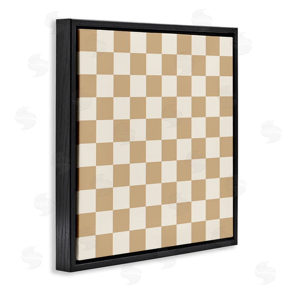 Stupell Industries Carrie Cantwell | Neutral Checkered Pattern Wall Art