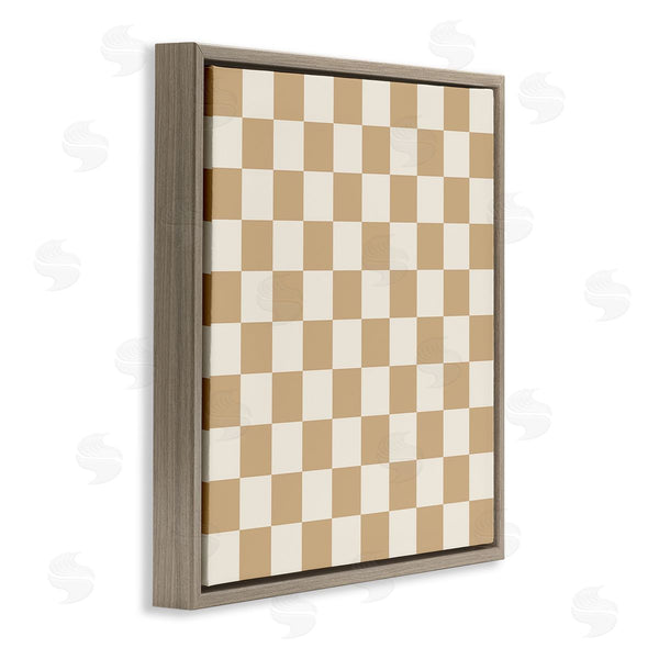 Stupell Industries Carrie Cantwell | Neutral Checkered Pattern Wall Art