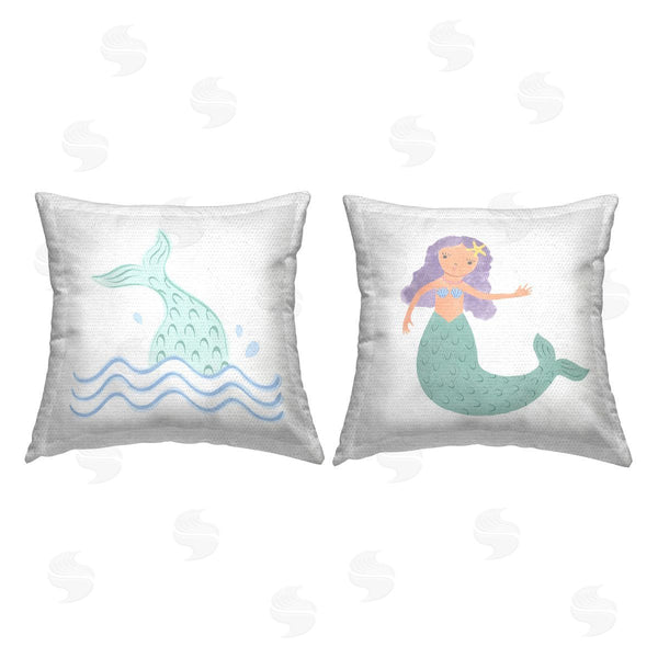 Stupell Industries Carrie Cantwell | Ocean Mermaid Splash Printed Throw Pillow Set