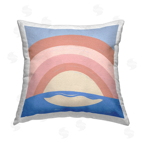 Stupell Industries Carrie Cantwell | Ocean Rainbow Reflection Printed Throw Pillow