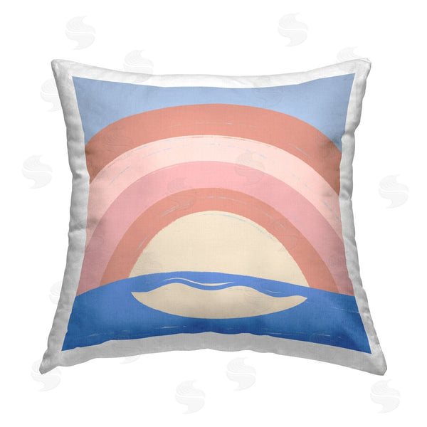 stupell industries Carrie Cantwell | Ocean Rainbow Reflection Printed Throw Pillow