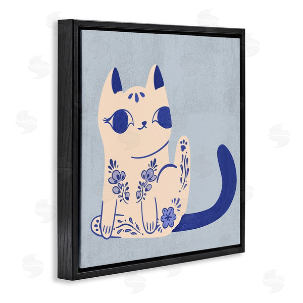 Stupell Industries Carrie Cantwell | Ornate Floral Cat Wall Art