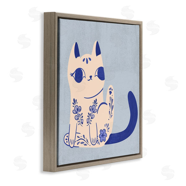 Stupell Industries Carrie Cantwell | Ornate Floral Cat Wall Art