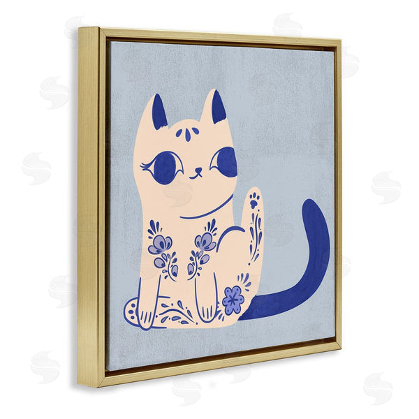 Stupell Industries Carrie Cantwell | Ornate Floral Cat Wall Art
