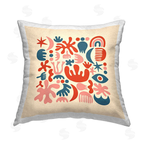 Stupell Industries Carrie Cantwell | Patterned Squiggle Shapes Printed Throw Pillow