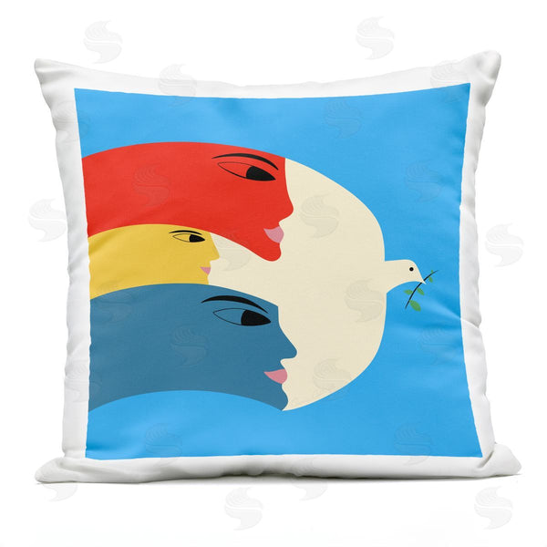 Stupell Industries Carrie Cantwell | Peaceful Dove With Faces Printed Throw Pillow