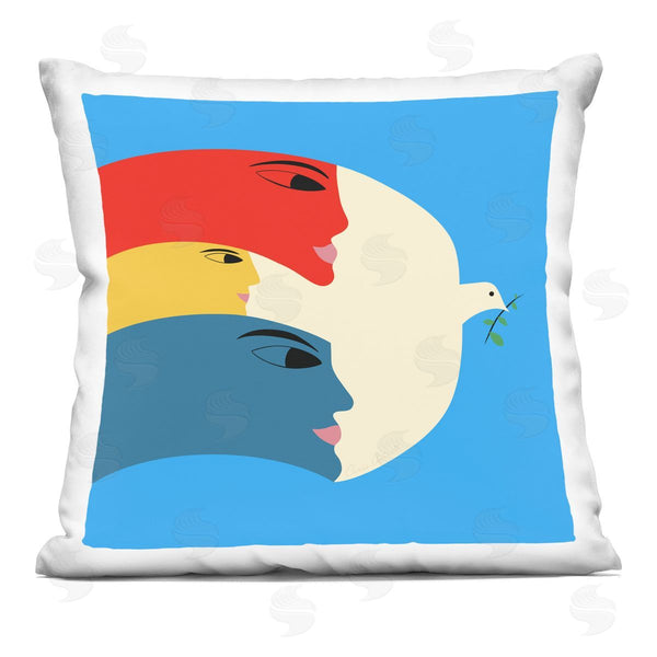 stupell industries Carrie Cantwell | Peaceful Dove with Faces Printed Throw Pillow