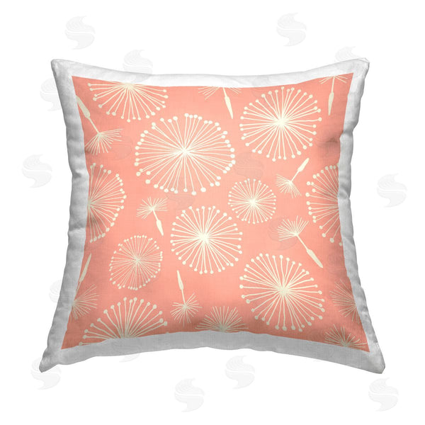 stupell industries Carrie Cantwell | Peach Dandelion Pattern Printed Throw Pillow
