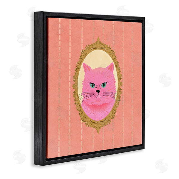 Stupell Industries Carrie Cantwell | Pink Cat Portrait Wall Art