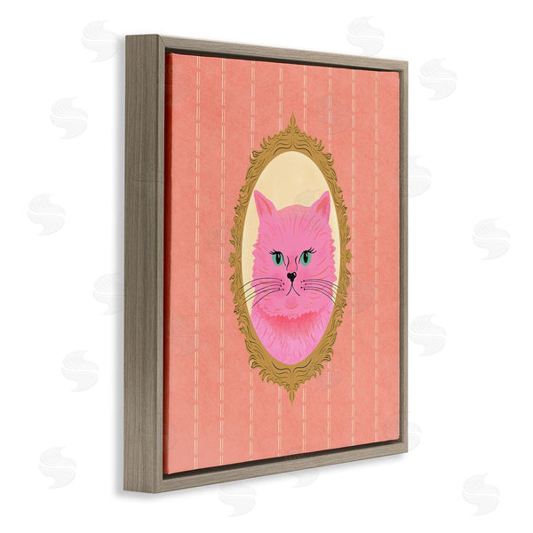 Stupell Industries Carrie Cantwell | Pink Cat Portrait Wall Art