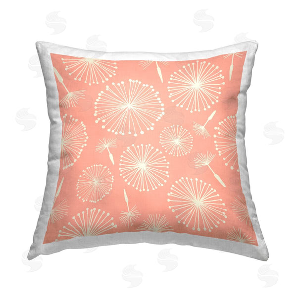 stupell industries Carrie Cantwell | Pink Delicate Dandelions Printed Throw Pillow