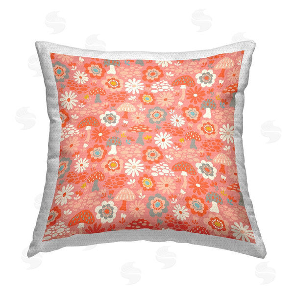 Stupell Industries Carrie Cantwell | Pink Wild Woodland Printed Throw Pillow