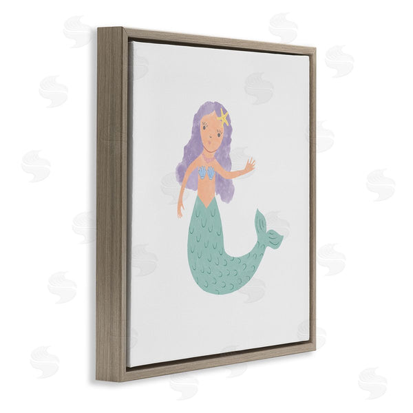 Stupell Industries Carrie Cantwell | Purple Hair Mermaid Wall Art