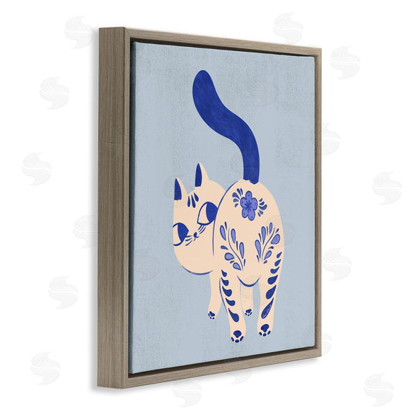 Stupell Industries Carrie Cantwell | Purrcelin Patterned Cat