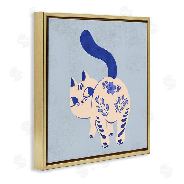 Stupell Industries Carrie Cantwell | Purrcelin Patterned Cat