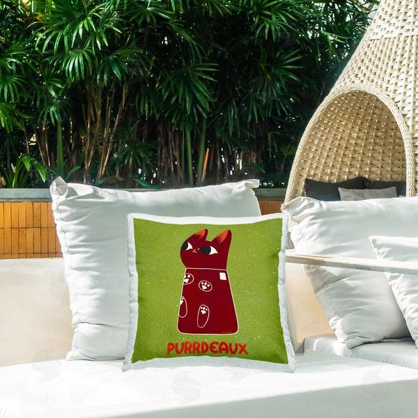 Stupell Industries Carrie Cantwell | Purrdeaux Feline Wine Printed Throw Pillow