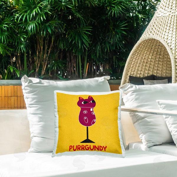 Stupell Industries Carrie Cantwell | Purrgundy Cat Wine Printed Throw Pillow