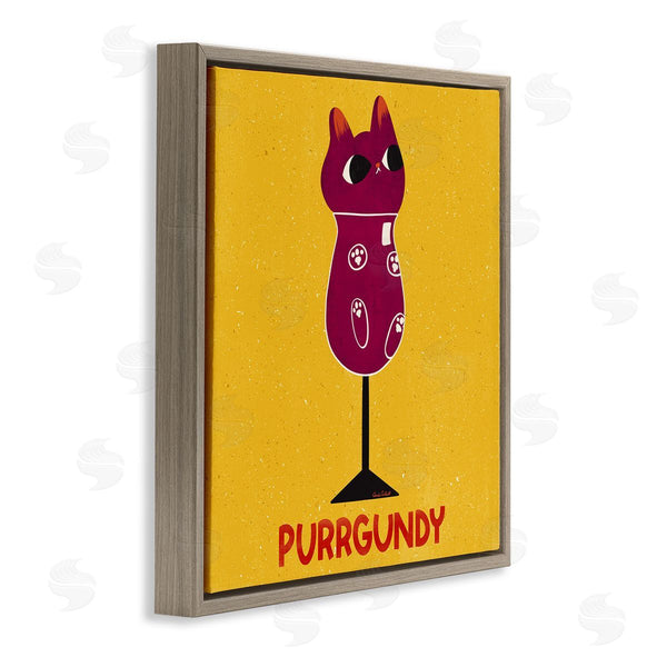 Stupell Industries Carrie Cantwell | Purrgundy Cat Wine Wall Art