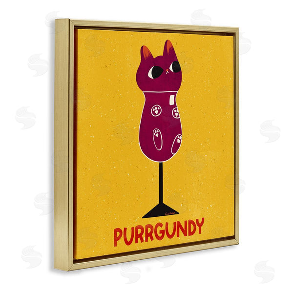 Stupell Industries Carrie Cantwell | Purrgundy Cat Wine Wall Art