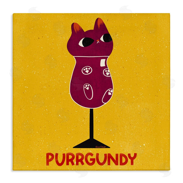 stupell industries Carrie Cantwell | Purrgundy Cat Wine Wall Art