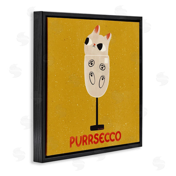 Stupell Industries Carrie Cantwell | Purrsecco Cat Wine Wall Art