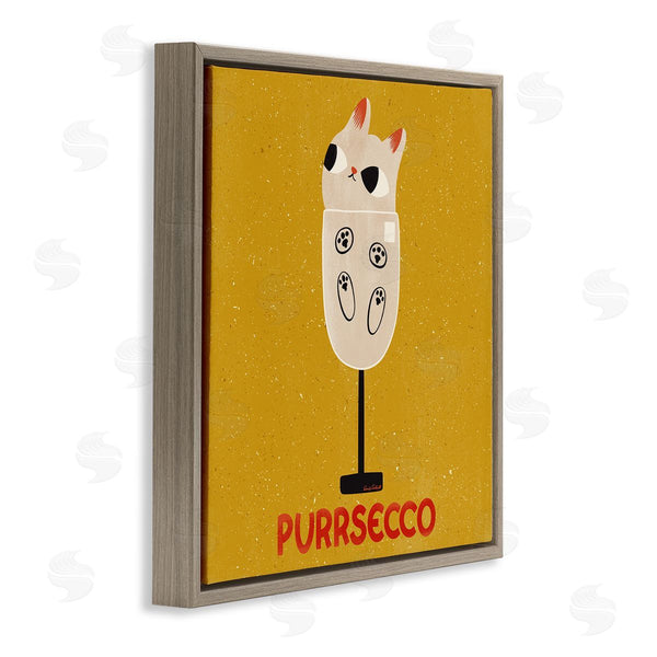 Stupell Industries Carrie Cantwell | Purrsecco Cat Wine Wall Art
