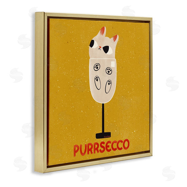 Stupell Industries Carrie Cantwell | Purrsecco Cat Wine Wall Art