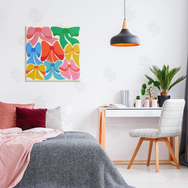 Stupell Industries Carrie Cantwell | Rainbow Bows Ribbon Shapes Wall Art