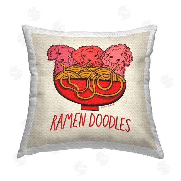 Stupell Industries Carrie Cantwell | Ramen Doodles Dogs Printed Throw Pillow