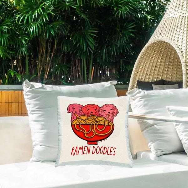 Stupell Industries Carrie Cantwell | Ramen Doodles Dogs Printed Throw Pillow