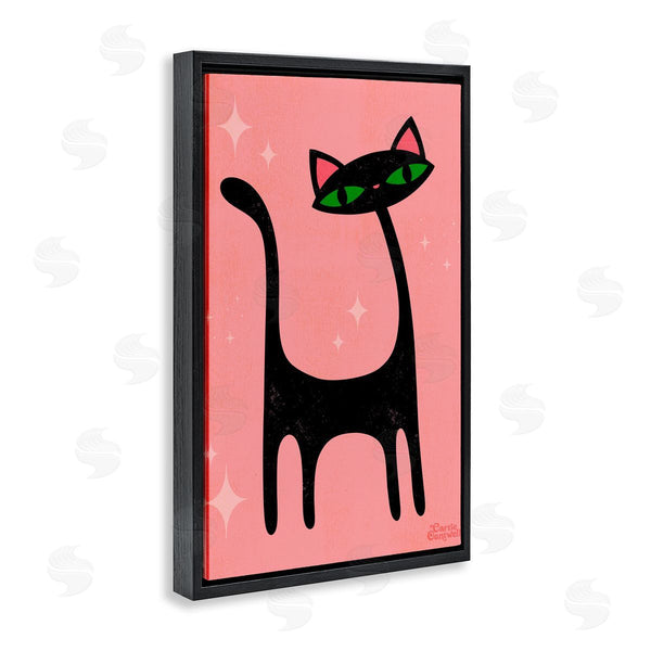 Stupell Industries Carrie Cantwell | Retro Black Cat Wall Art
