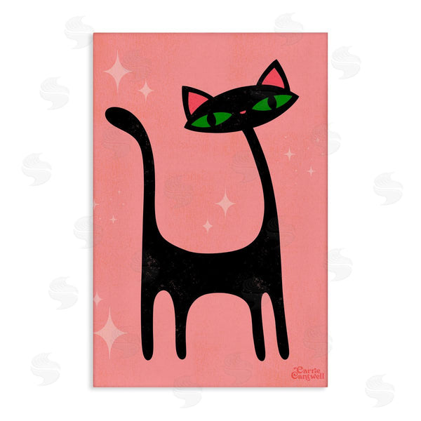 stupell industries Carrie Cantwell | Retro Black Cat Wall Art